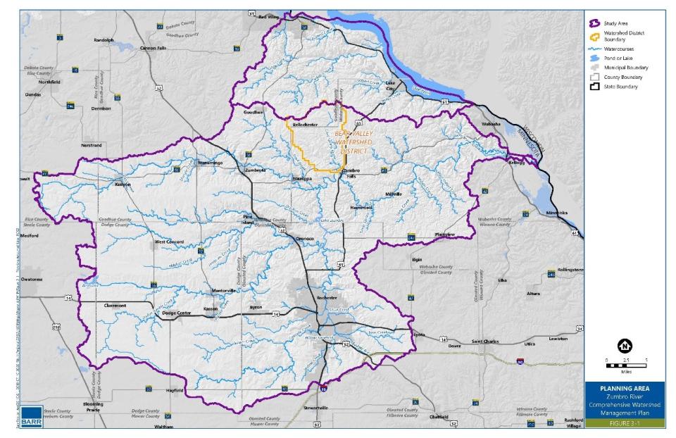 Zumbro One Watershed One Plan Boundary Map
