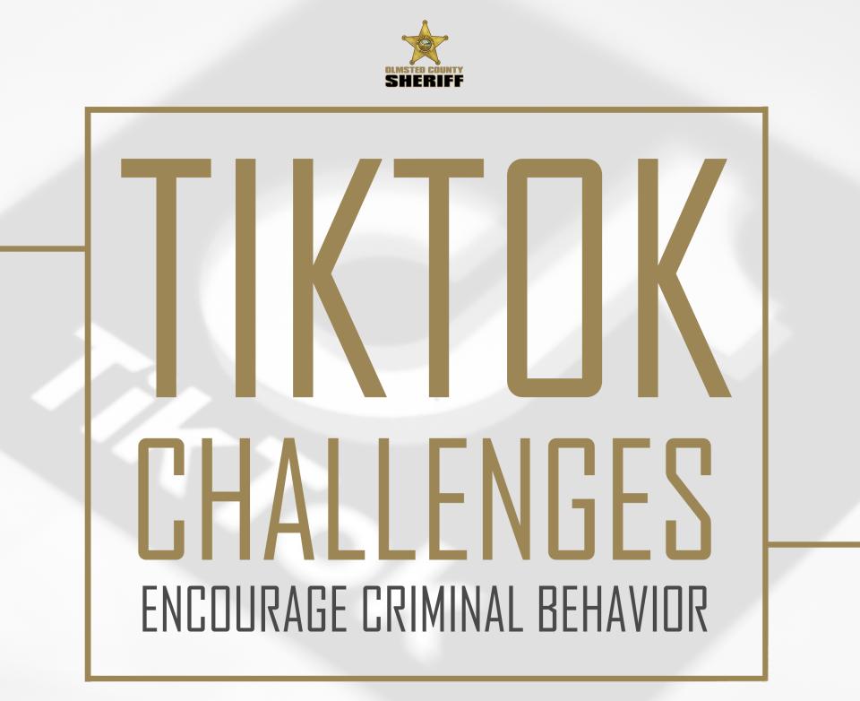 Graphic featuring Sheriff's Office Logo and TikTok Challenges Encourage Criminal Behavior