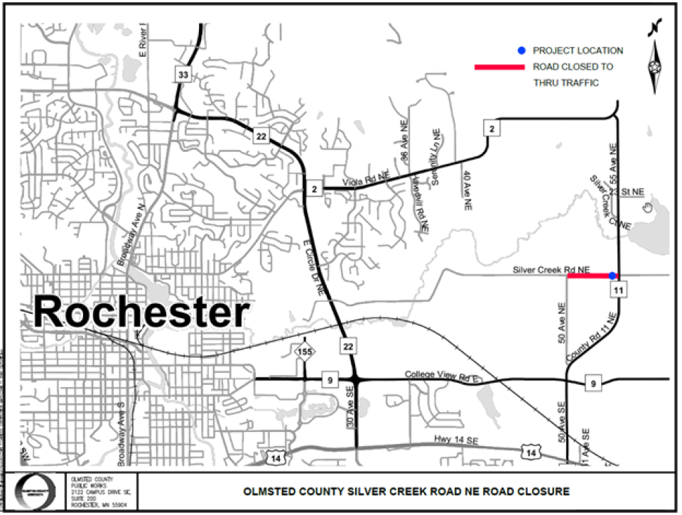 Silver Creek Road NE Road Closure Map