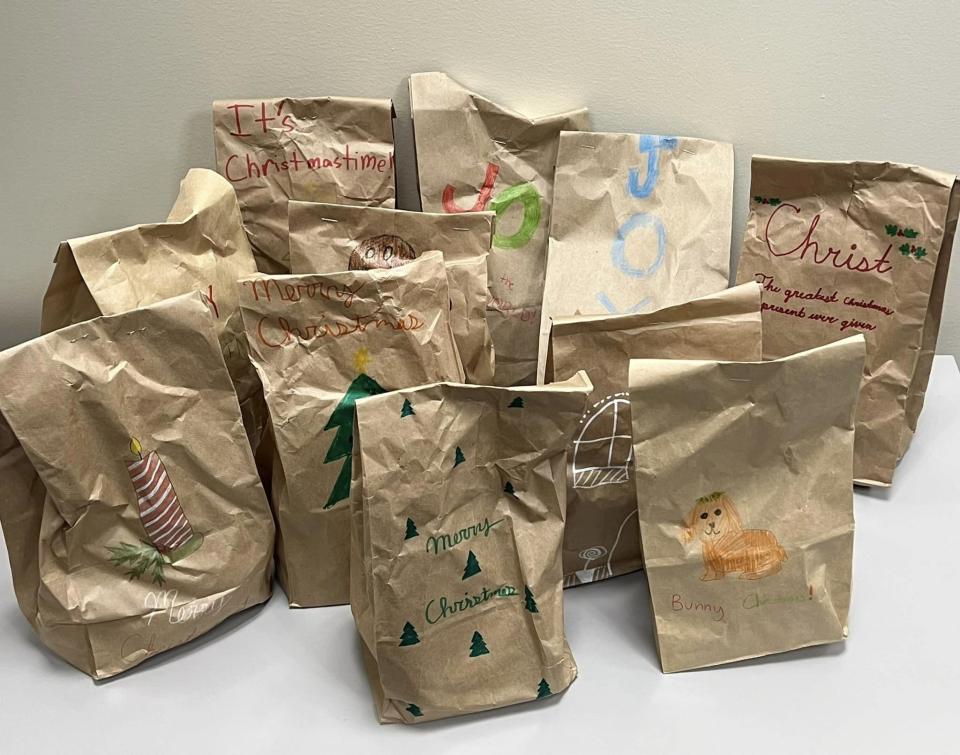 Decorated goodie bags that are delivered to ADC staff and detainees annually