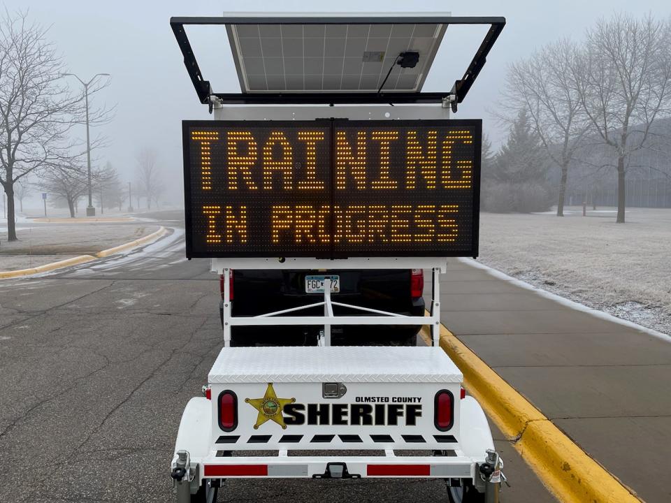 Training in Progress sign for Sheriff's Office